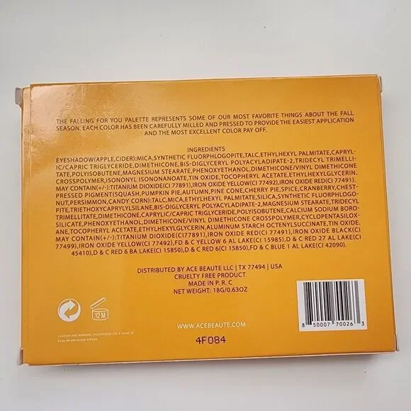 Ace Beauté FALLING FOR YOU EYESHADOW PALETTE 12 SHADES MATTE SHIMMER GLITTER NWT - Picture 3 of 6